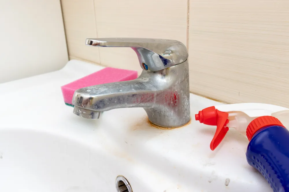 Bringen Sie eine Kerze ins Badezimmer, und der Wasserhahn wird wie neu glänzen. Dieser Trick ist Gold wert.