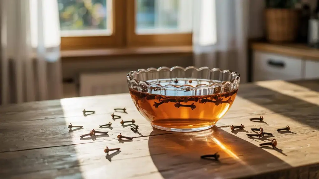 Wie ein paar Nelken, die in einer Schüssel mit Essig verstreut sind, Fliegen und Mücken vertreiben „Ich konnte zum ersten Mal in Ruhe kochen“