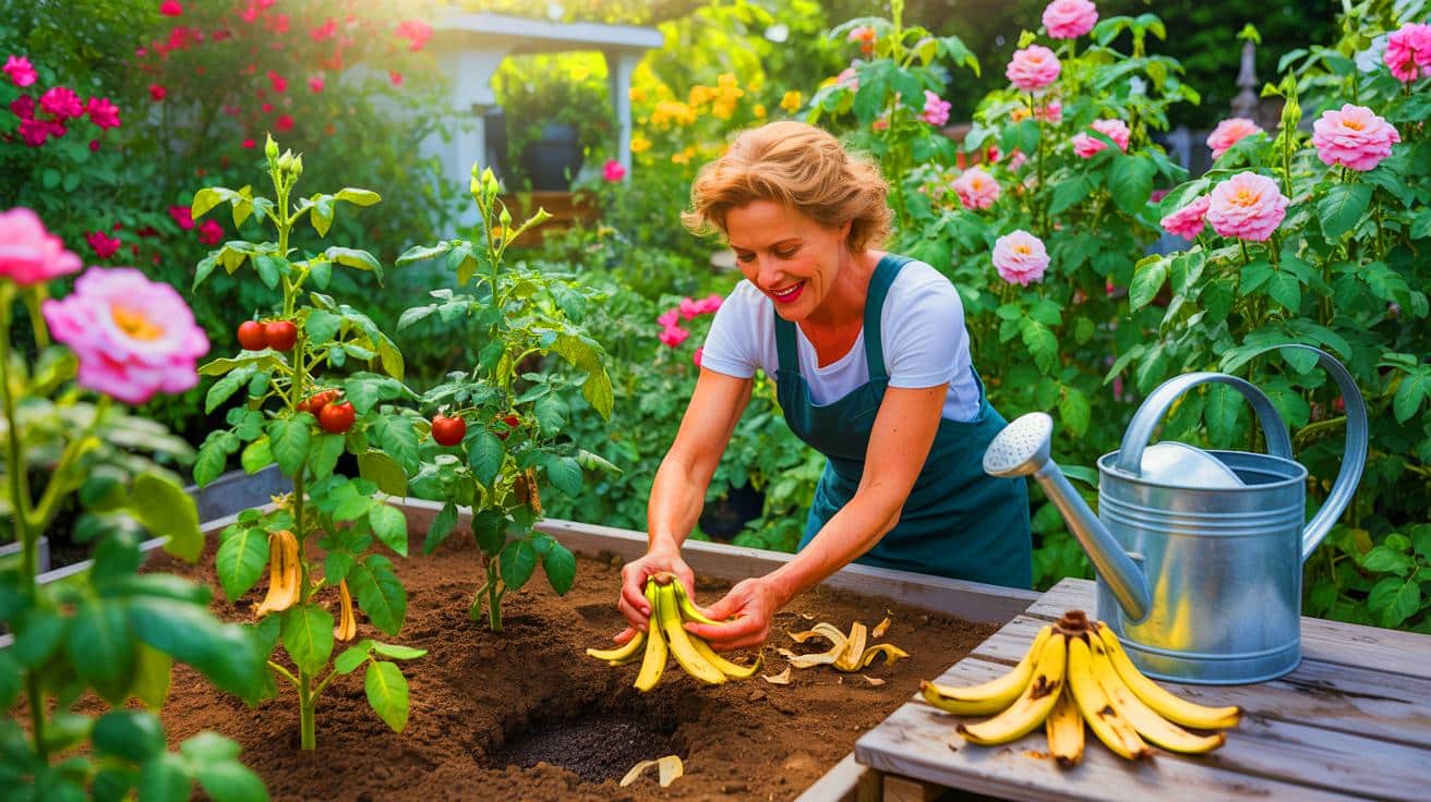 Wie man Bananenschalen im Garten wiederverwenden kann, um gesündere Pflanzen zu züchten