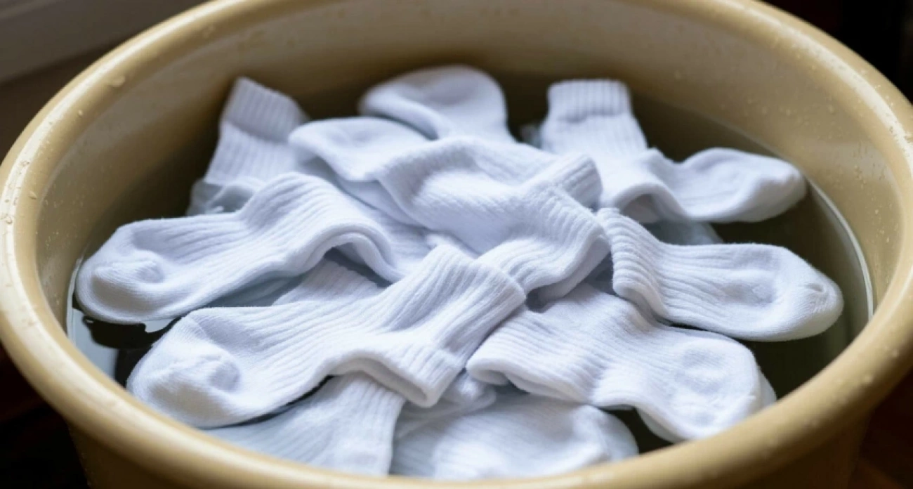 Graue Socken werden wieder strahlend weiß. So funktioniert die Nachtwaschmethode.